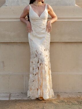 Carlos Miele vintage custom couture ivory bridal wedding dress